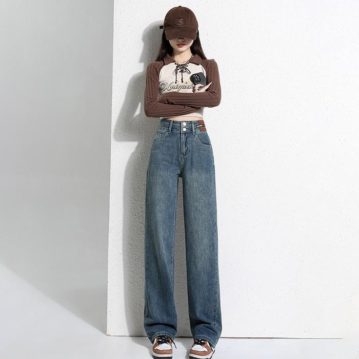 Promo Celana Jeans Wanita Highwaist Kulot Premium Korean Style Panjang Hitam Fit Kaki Nyaman Slim
