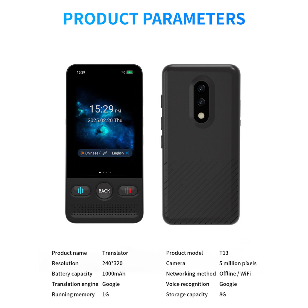 Language Translator with Online Offline Translation Smart Voice Translator MIni Portable Translator