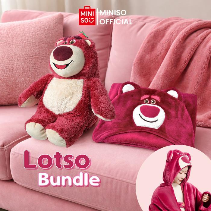 DISKON [BUNDLE LOTSO] Bundling Boneka Seri TOY STORY Lotso Bear Strawberry +Selimut Lotso Boneka