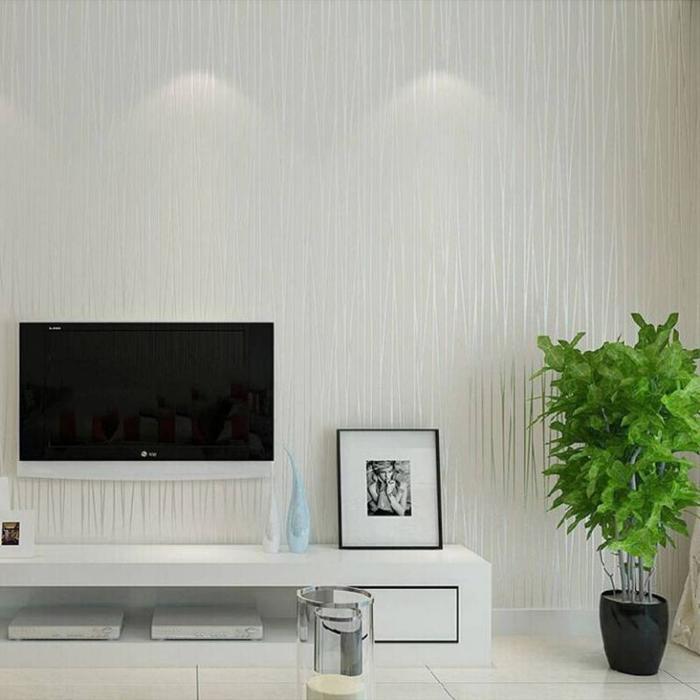 NEW Wallpaper Dinding Polos Embos Wave Kertas Pvc