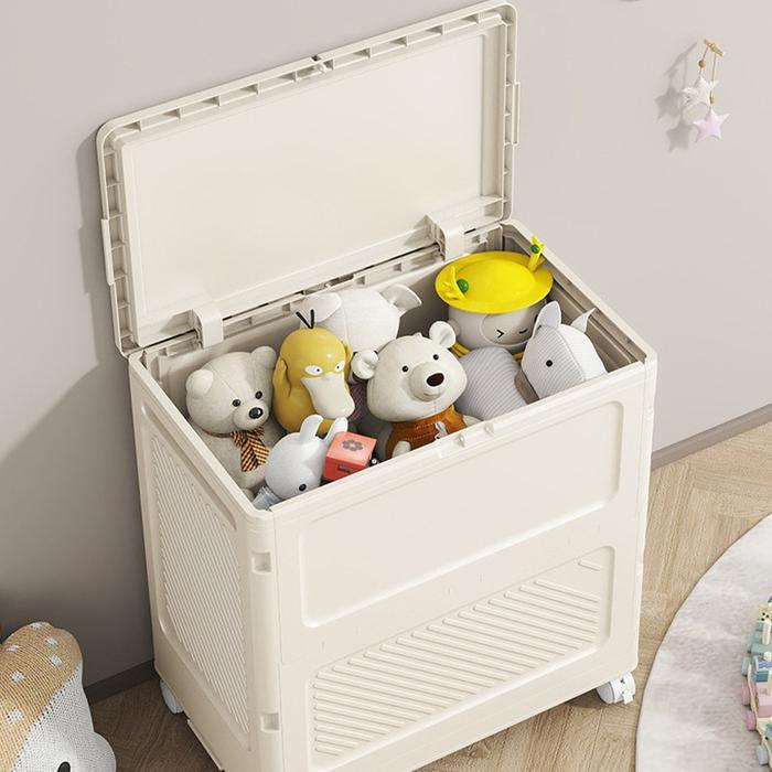 Dr.Organizer Tempat Penyimpanan Nakas Storage Box Keranjang Mainan Pakaian Lipat Dengan Roda