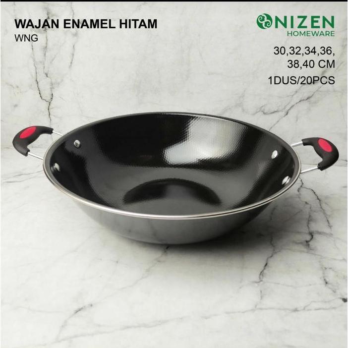 STOK TERBATAS Wajan Enamel Anti karat anti lengket Kuping 32 dan 34 CM (SHINKO)