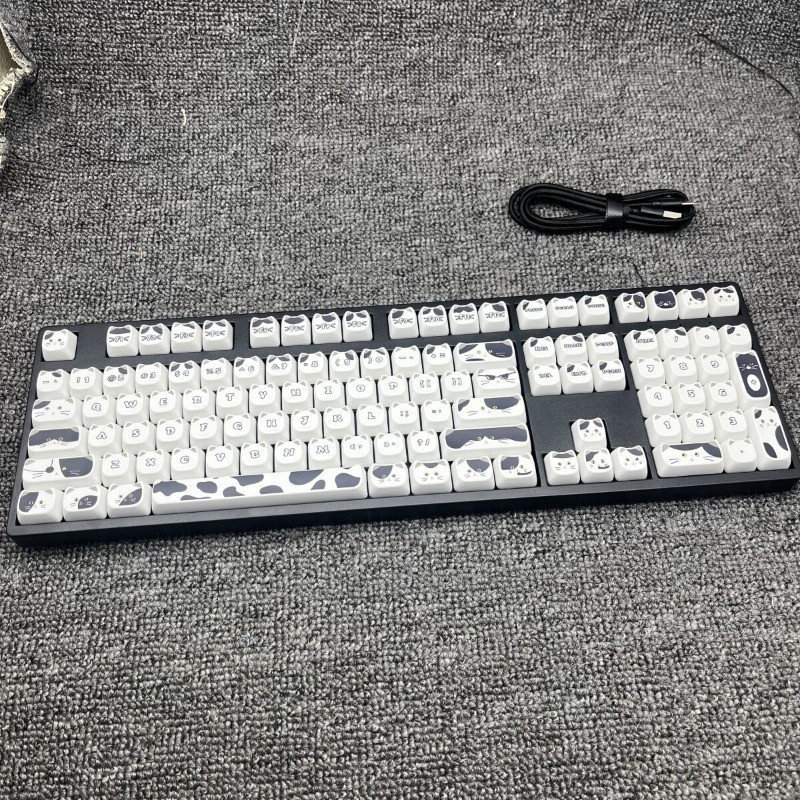 Dual Silent Mechanical Keyboard Customized Wired Peach Switch/Cream Yellow Switch Keyboard RGB