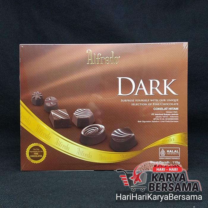 ALFREDO FINE DARK CHOCOLATE COKELAT HITAM BOX 110GR