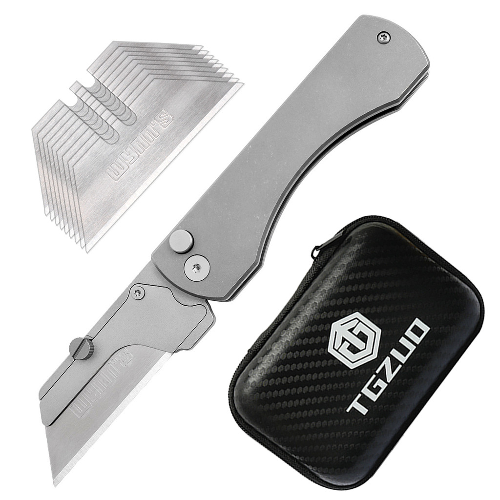 Titanium Alloy Folding Knife, Utility Pocket Knife, EDC Wallpaper Cutter Paper Knife, With 10 SK5