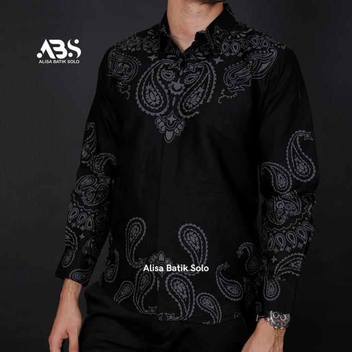 BOOM SALE SLIMFIT ALISA BATIK SOLO Motif khanigara Kemeja Batik Alisa Lengan Panjang Pria Kain Katun