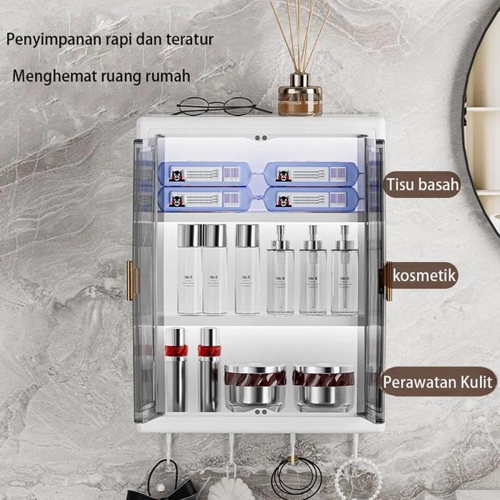 Rak Dinding Tempel Rak Kamar Mandi Tempel Rak Bumbu Dapur Dinding Plastik Dapur Lemari Dinding Anti