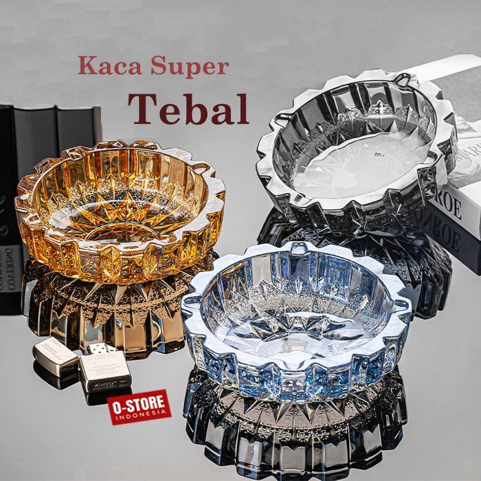 DISKON Asbak Kaca Besar Super Tebal Asbak Ruang Tamu Mewah Aesthetic Ashtray Asbak Kaca Kristal