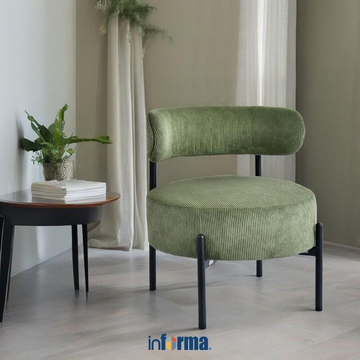 Informa Willard Kursi Lounge - Hijau Bangku Sandaran Tempat Duduk Kursi Santai Sofa Single Teras