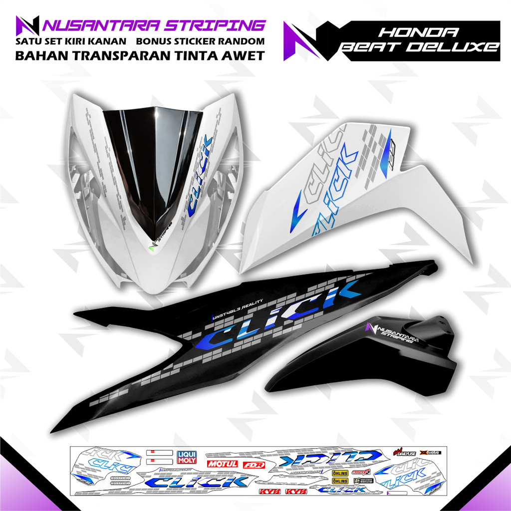 STRIPING TRANSPARAN HONDA BEAT DELUXE NVX