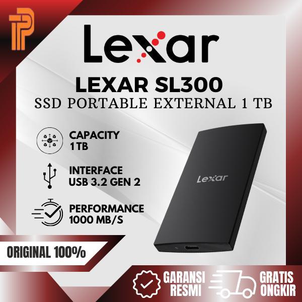 TERLARIS Lexar SL300 1TB - SSD Eksternal Portable USB-C USB-A