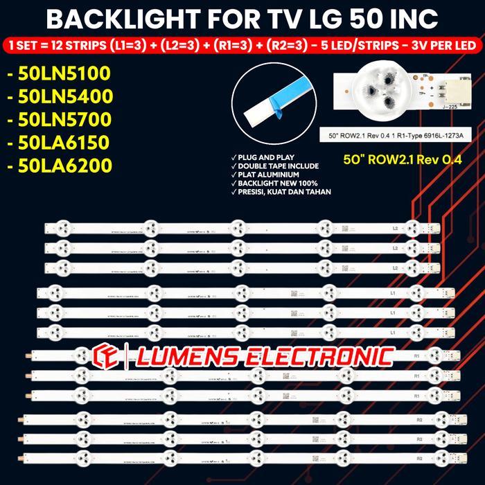 BACKLIGHT TV LG 50 INCH 50LN5100 50LN5400 50LN5700 50LA6200 50LA6130 LAMPU BL LED 50LN 50LA 3V