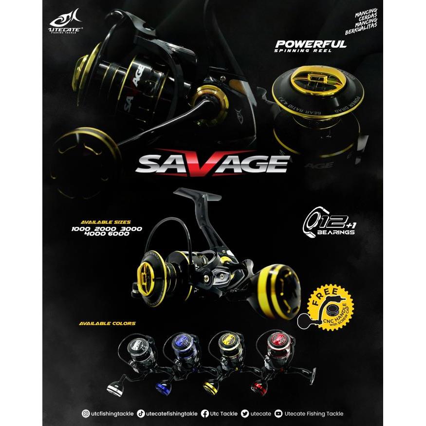 UTECATE SAVAGE Spinning Reel 1000 12+1 Ball Bearing Powerful Drag