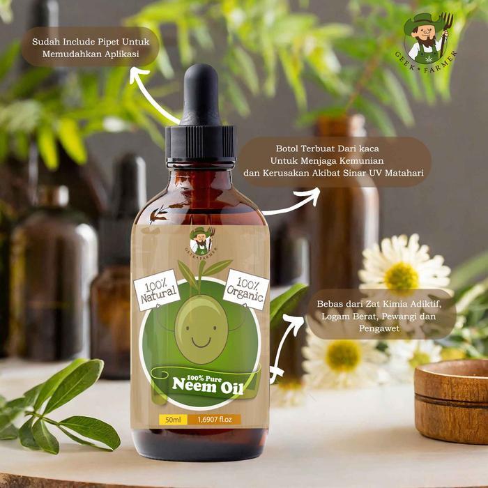 Geek Farmer - Neem Oil 50Ml Pure 100% Minyak Biji Nimba #Gratisongkir