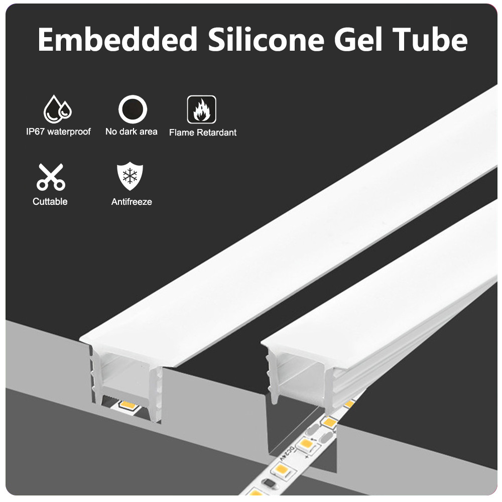 Embedded LED Neon Rope Silica Silicone Gel Tube Waterproof For WS2811 WS2812B WS2813 WS2815 RGB