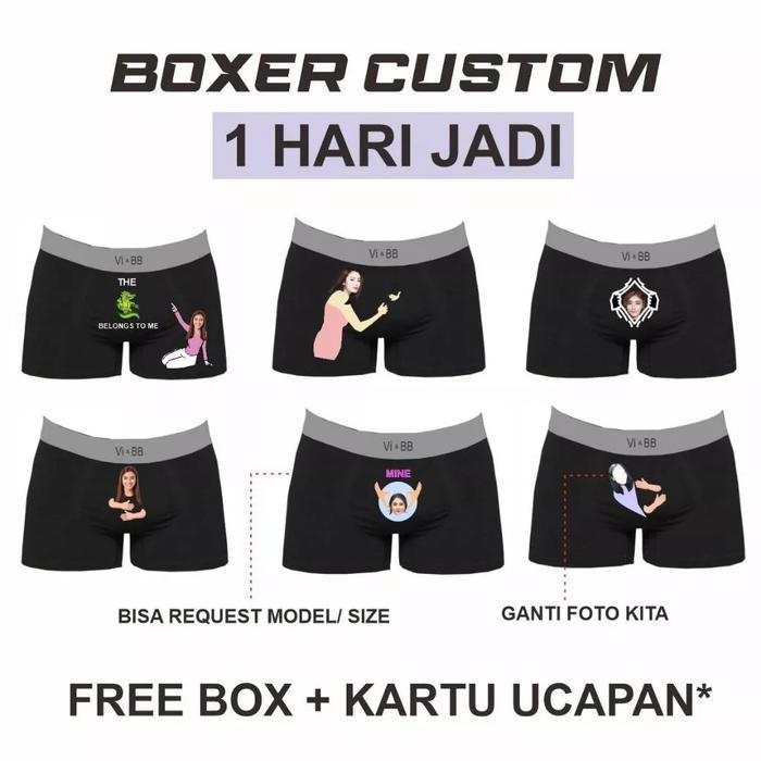 Dalam Custom Anti Celana Dalam Custom Anti Pelakor Boxer Custom Viral Anti Selingkuh - M, Custom 1 A