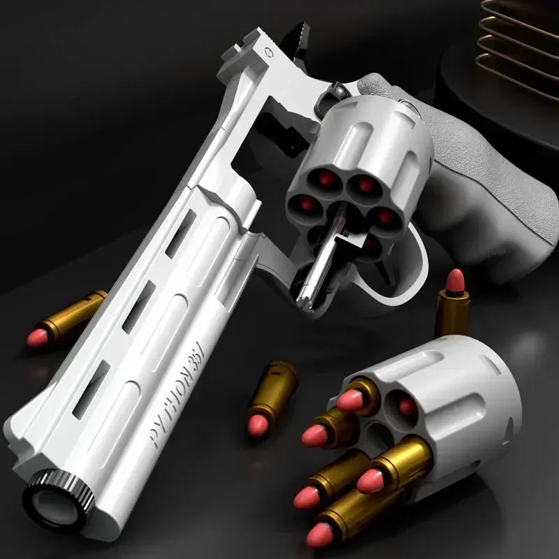 Toy ZP5 357 Revolver Automatic Mechanical Launcher Continuous Shooting Gun Soft Bullet Toy Gun CS