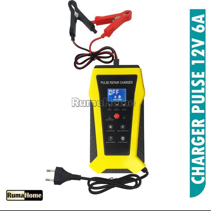 "New" Charger Aki Portable Garansi 1 Tahun 5A, 6A, 8A /12v Mobil dan Motor / Otomatis Charger Accu /