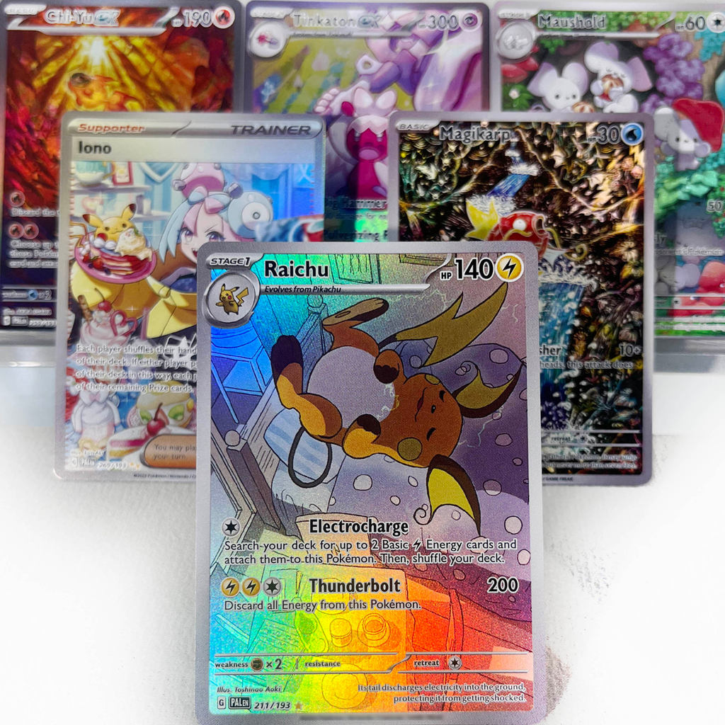 Paldea Evolved PKM Cards PTCG4-C GX Rainbow Magikarp Raichu Tyranitar Iono Rare Collection Battle