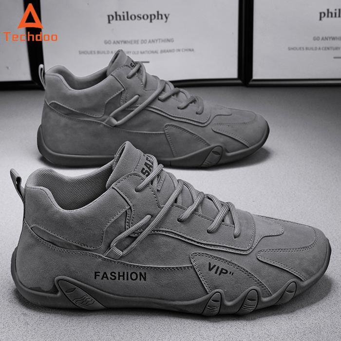 Froomzero - Sepatu Beck Pria Sepatu Pria Sneakers Abu Casual Sport Running Shoes Olahraga Lari