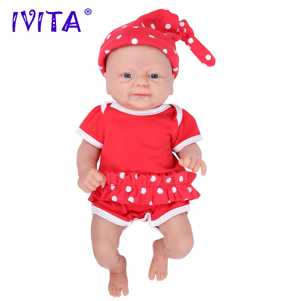 IVITA 100% Full Body Silicone Reborn Baby Dolls Painted Realistic Baby Doll Wholesale Lifelike Toys