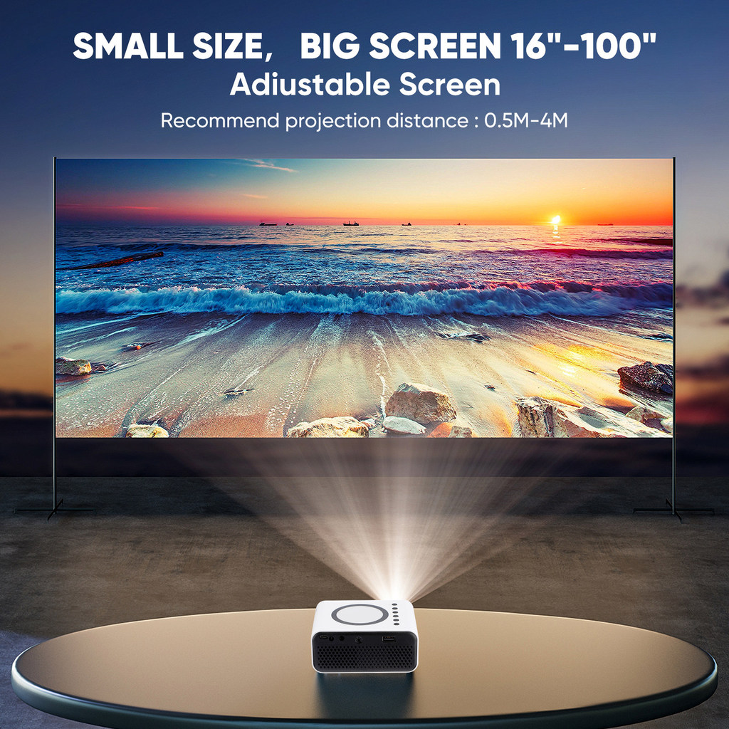 Portable Mini Projector Compact Pocket LED System Dual Mode Wireless Projector for Outdoor Movie