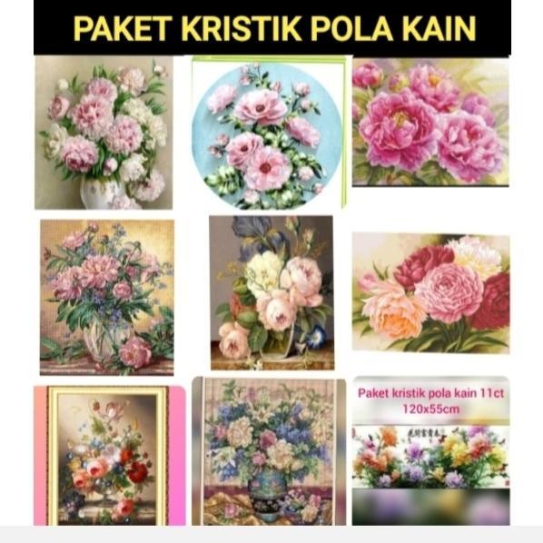 PROMO SPECIAL paket kristik bunga peoni warna warni