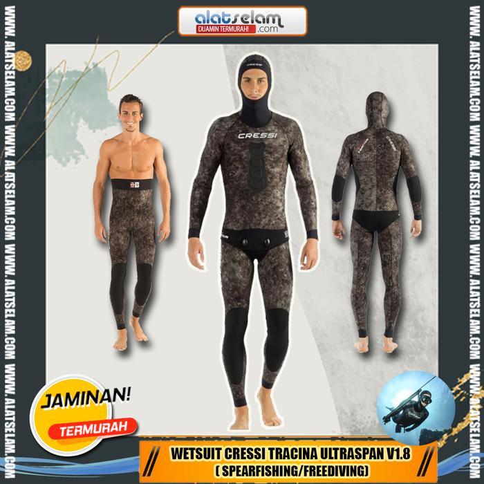 Wetsuit Cressi TRACINA Ultraspan V1.8 ( Spearfishing/Freediving) / Pakaian Selam Freediving /