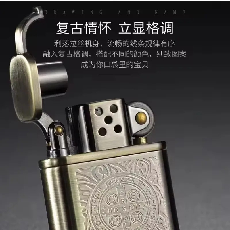 Zorro Lighter Retro Grinding Wheel Metal Constantine Flint Antique Series Lighter Various Patterns