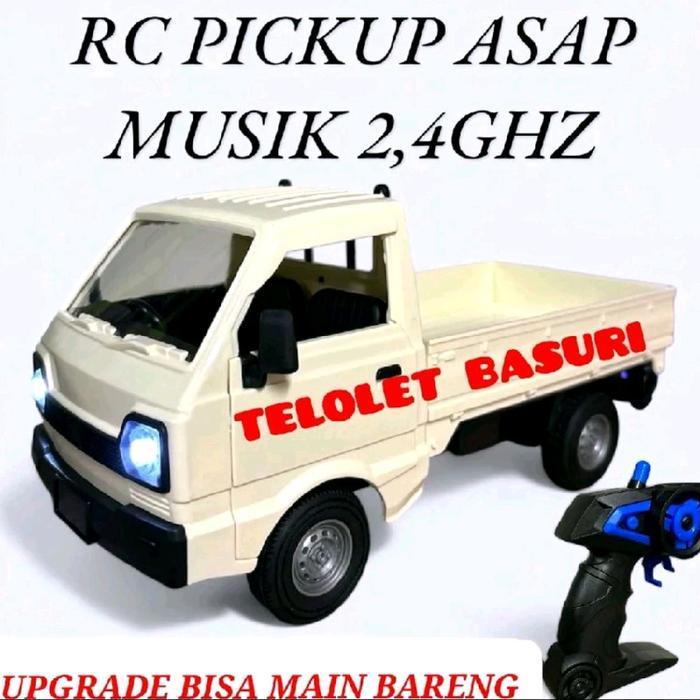RC Pickup Remot kontrol Truck Drift 1:16 Carry White dengan Ban Karet - Control, Kontrol Baterai cas