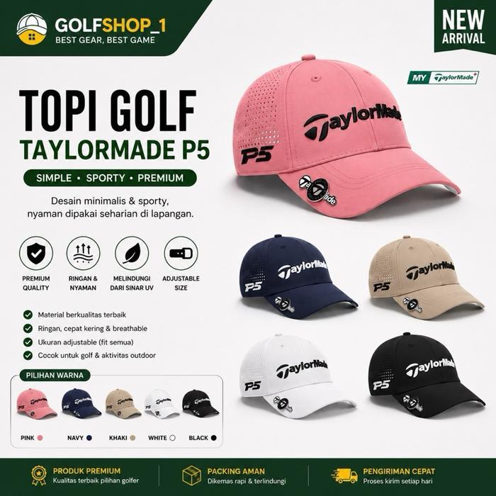 Wilson - Topi Golf Marker Pria Wanita Taylormade Golf - Cap Hat Golf Import