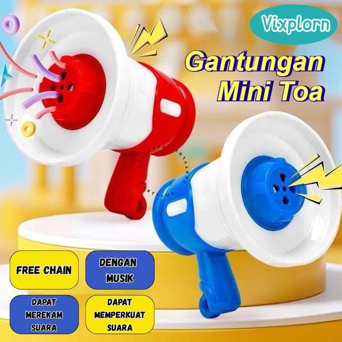 Gantungan Kunci Toa Mini Speaker Dengan Musik Perekam Suara / Aksesoris Gantungan Tas Lucu /