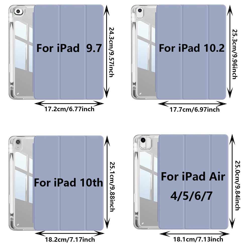 Case for iPad (A16) 11th Gen, 10th Gen, 11-inch 2025, iPad 9th/8th/7th/6th/5th gen, iPad Air Crystal