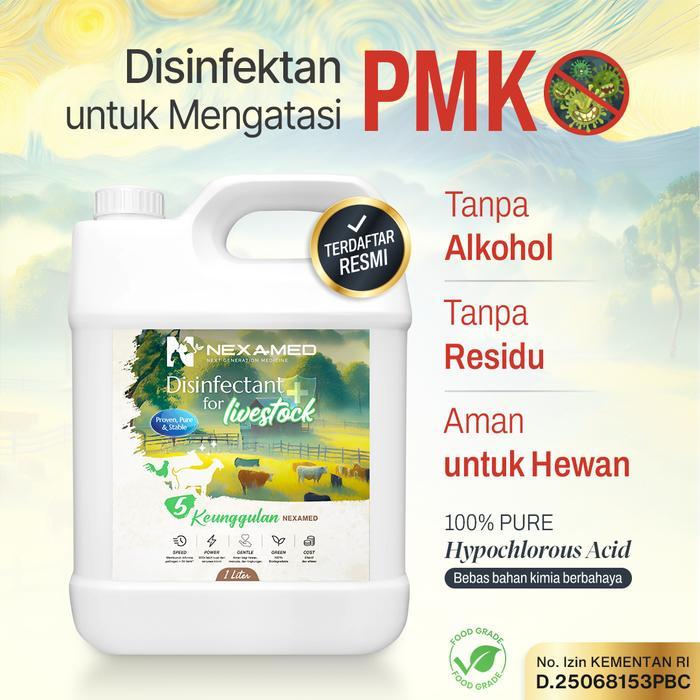 DISINFEKTAN PMK SAPI NEXAMED OBAT SEMPROT KANDANG & PERALATAN TERNAK NON ALKOHOL