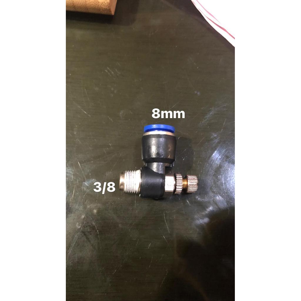 Fitting pneumatic / speed control 8 - 3/8 / nepel pneumatic