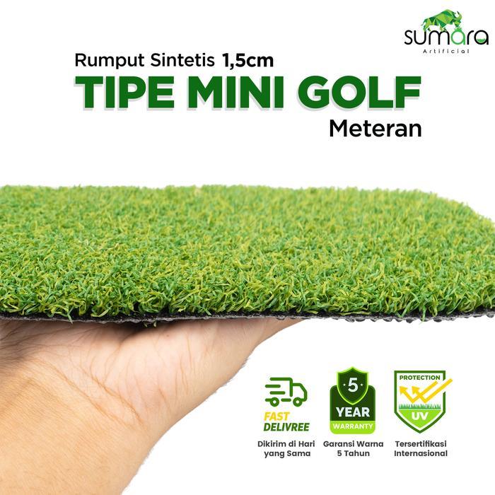Rumput Sintetis Mini Golf 1,5 cm Sumara Artificial Rumput Palsu Dekorasi Taman outdoor & indoor