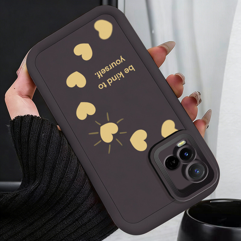 Casing Hp untuk VIVO Y21 Y21s Y21t Y21e Y21a Y21G Y33s Y33t Case Pola hati sederhana Kasing silikon 