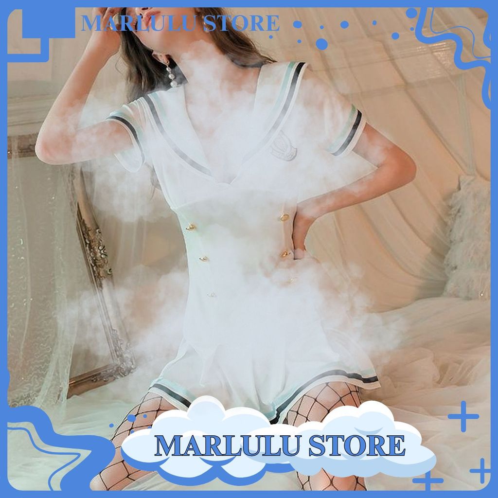 BAJU DINAS WANITA LINGERIE DRESS COSPLAY PELAUT PRAMUGARI ANIME A197 SET NYAMAN DIPAKAI