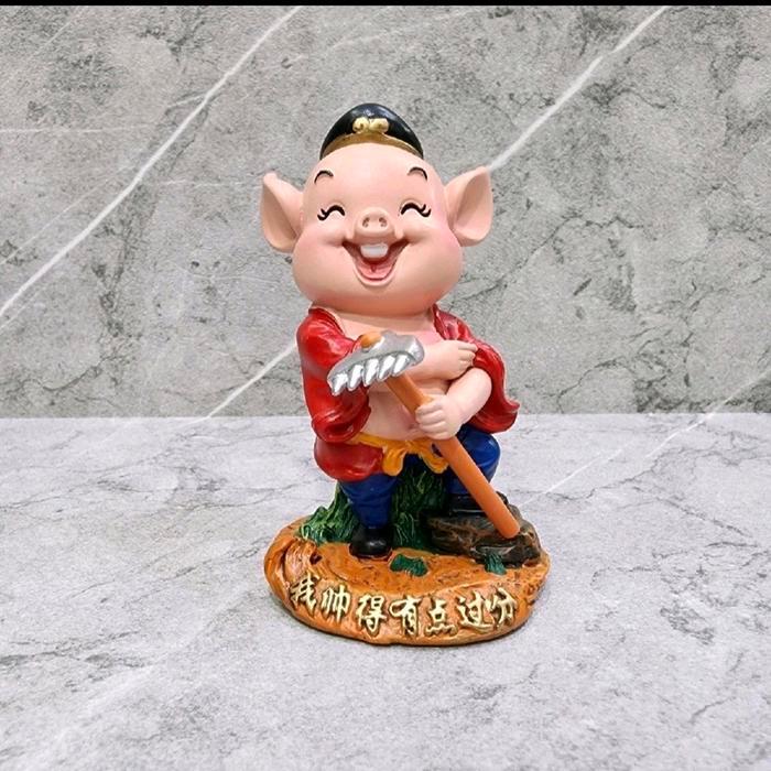 Patung Pajangan Cu Pat Kai Miniatur Pat Kay Kera Sakti