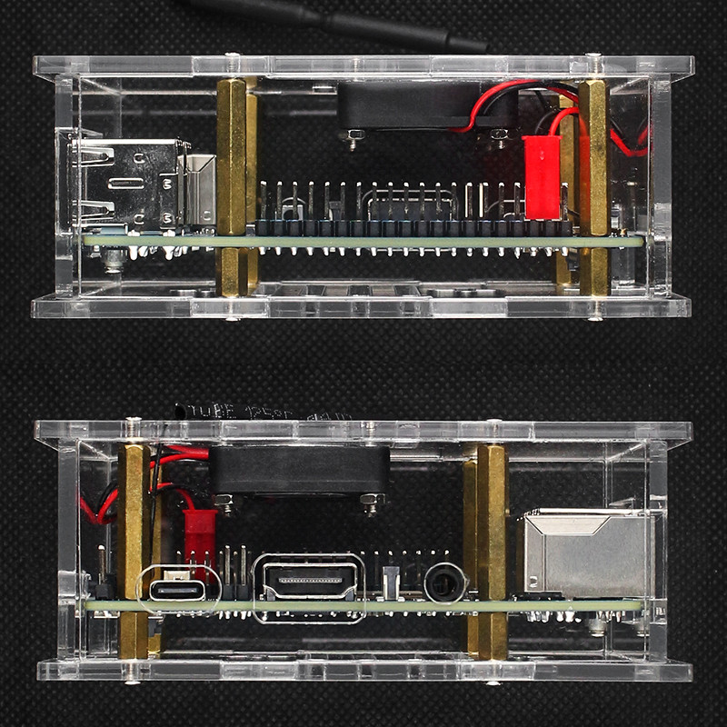 . Orange Pi 4A Acrylic Case Transparent Shell Protective Box Cooling Fan Optional For Orange Pi 4A