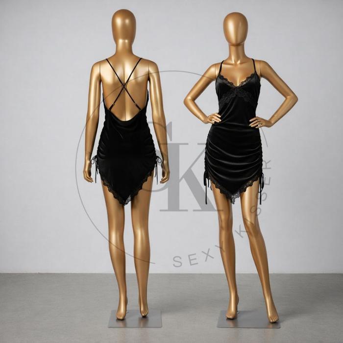 Lingerie Sexy Lingering Evangel Sexy Dress - Lingerie Wanita - Velvet Bludru 1975