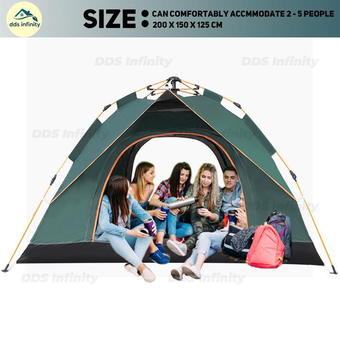 COD[DDSINFINITY] Tenda Camping 4 Orang Tenda Dome Portabel Kemping Tenda Lipat Outdoor Portable
