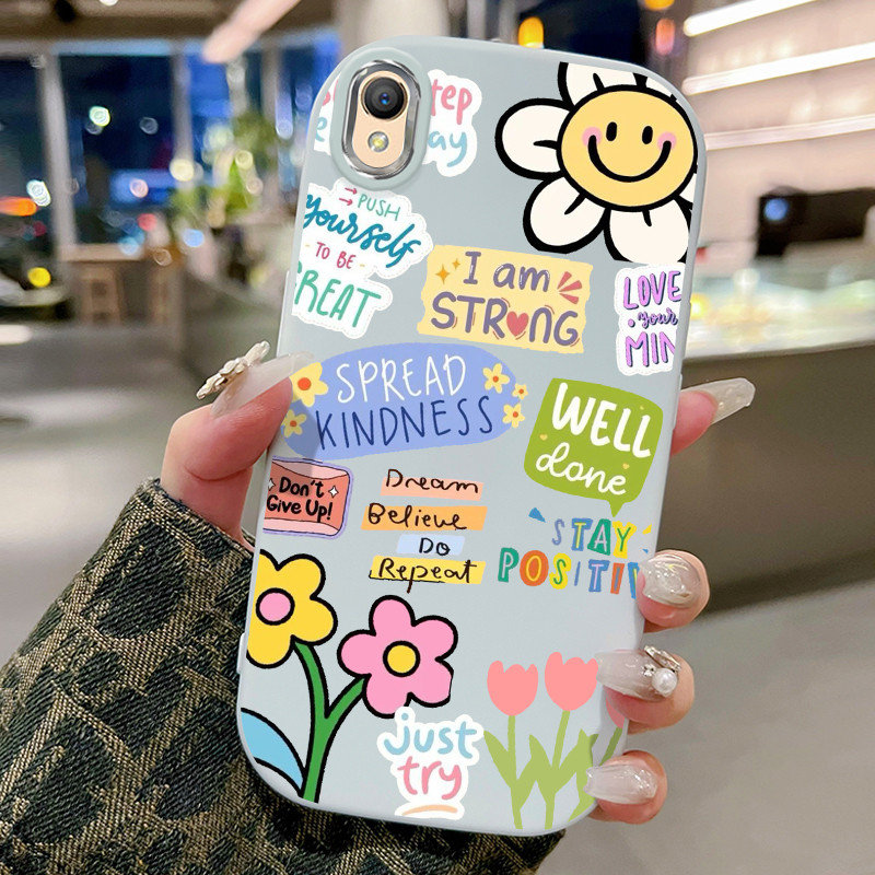 Casing Hp Untuk OPPO A37 A37F Case Casing Bunga Matahari Bunga pola Kerang gemuk ponsel HP Kasing Si