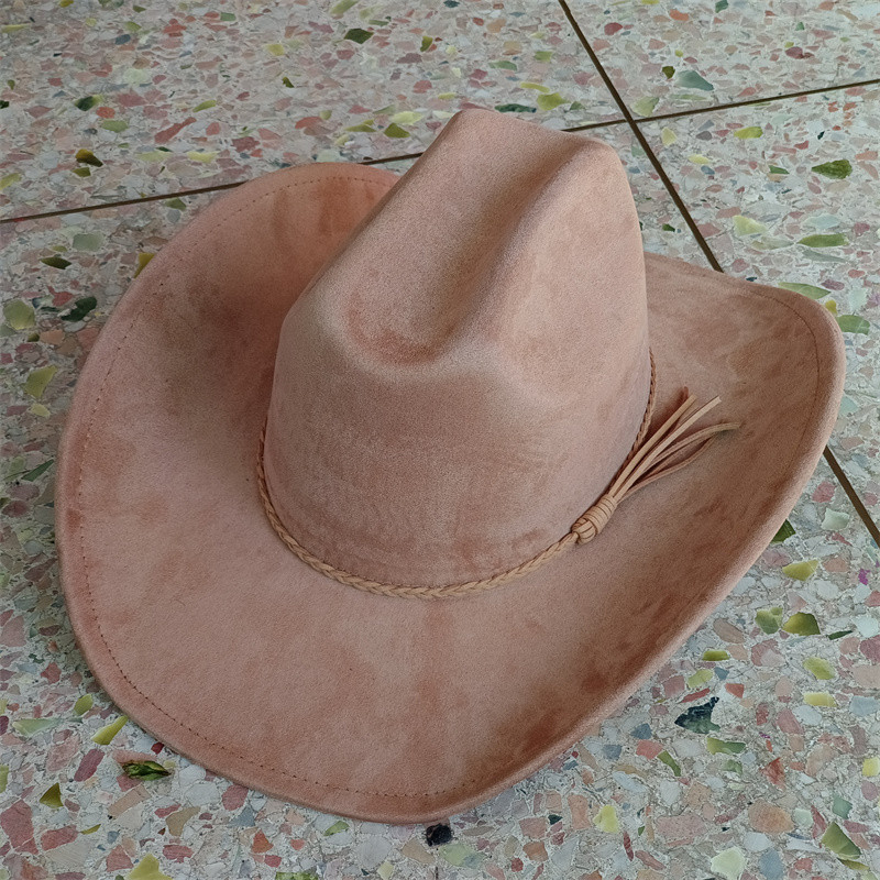 Vegan suede cowboy hat jazz panama hat unisex women's hat wide brim cowboy hat women's hat cowboy