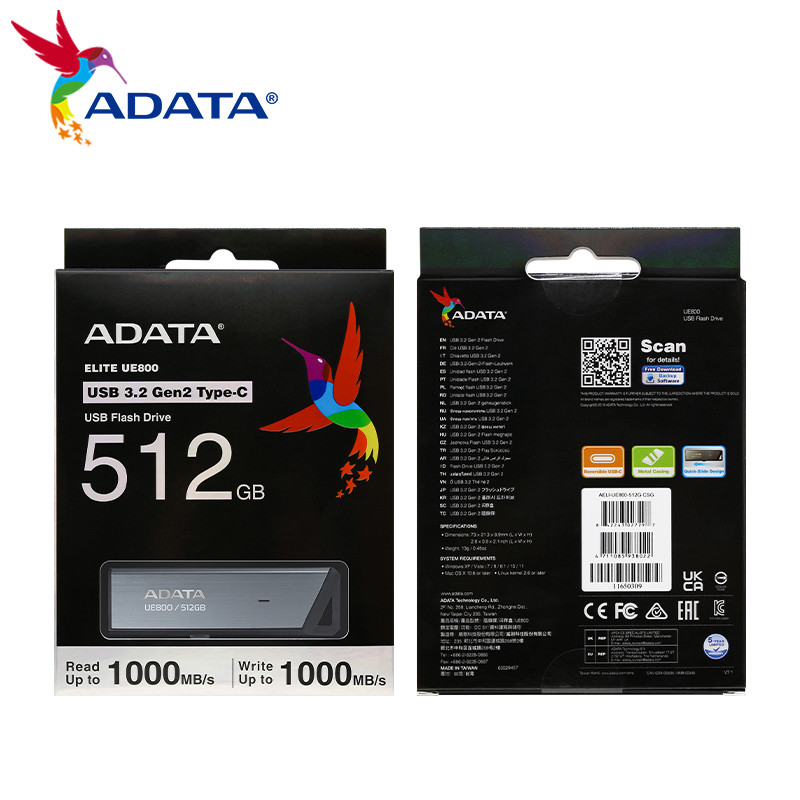 Original ADATA UE800 USB 3.2 Type-C OTG Pen Drive 1TB 512GB 256GB 128GB USB Flash Drive Up to
