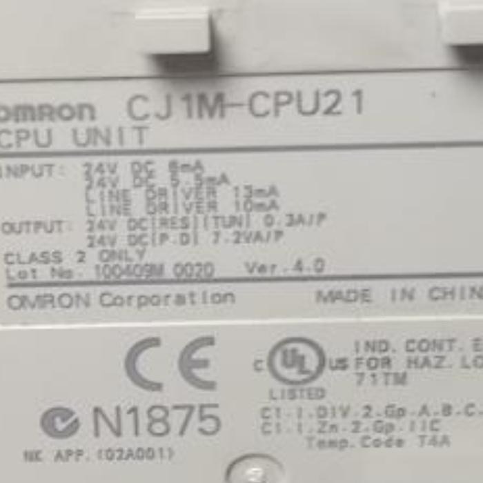 OMRON CJ1M -CPU21 SYSMAC CPU cj1m cpu21 - SECOND WPC02 88UP