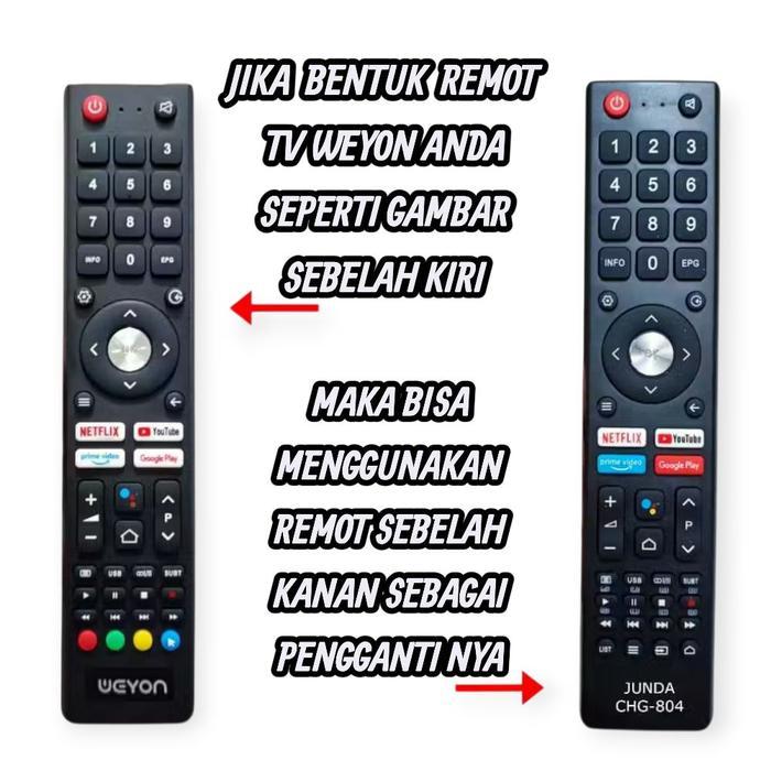 Remote pengganti tv Weyon smart tv/Remot tv weyon 55inchi