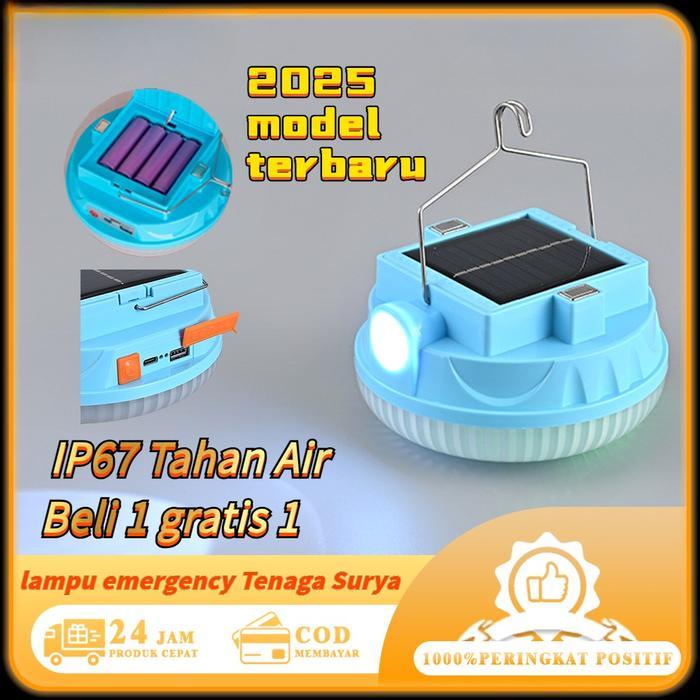 Tnf - Beli 1 Gratis 1Lampu Led Darurat Ufo + Senter Panel Surya 800W + 3600Mah Baterai Lepas Lampu