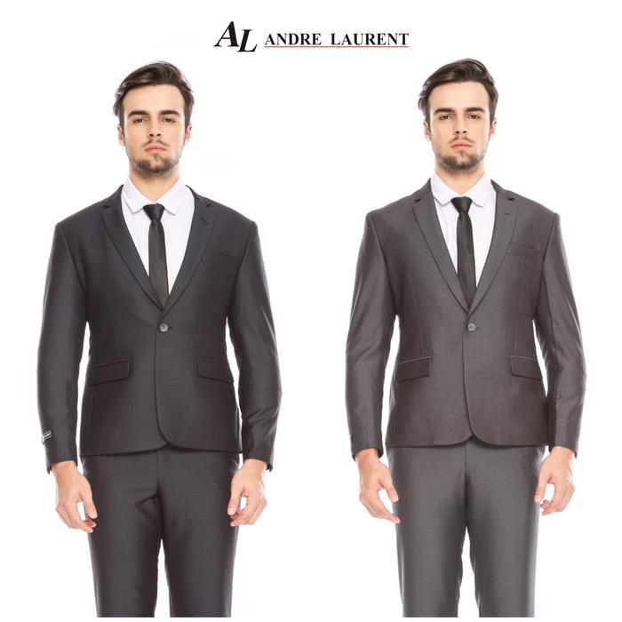 Jas Formal Pria (J.936 ROME) Navy & Abu muda Kancing 1&2 Andre Laurent - 11 (Abu Muda), K1, XS