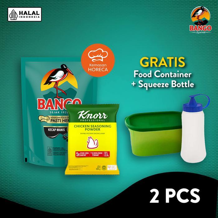 [BUY GET Bango Paket Hemat Kecap Manis 1.52kg dan Kaldu Ayam Bubuk 200g Bonus Wadah Makanan 4] Bango